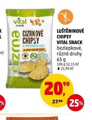 LUŠTĚNINOVÉ CHIPSY VITAL SNACK