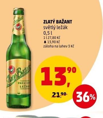 ZLATÝ BAŽANT světlý ležák 0,5 l