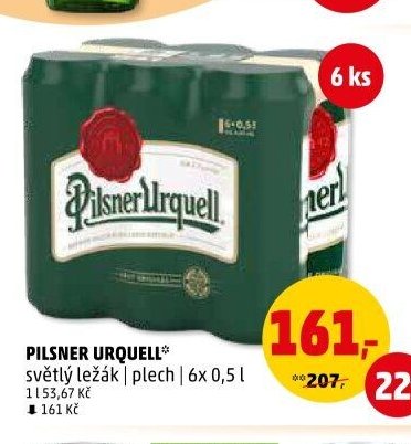 PILSNER URQUELL světlý ležák | plech | 6x 0,5 l