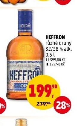 HEFFRON různé druhy 32/38 % alk. 0,5 l