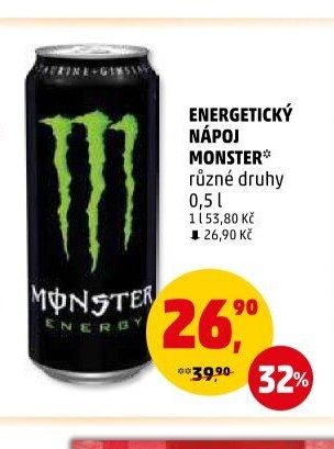 ENERGETICKÝ NÁPOJ MONSTER různé druhy 0,5 l