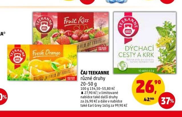 ČAJ TEEKANNE různé druhy 20-50 g