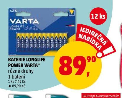 BATERIE LONGLIFE POWER VARTA