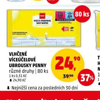 VLHČENÉ VÍCEÚČELOVÉ UBROUSKY PENNY