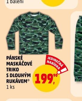 PÁNSKÉ MASKÁČOVÉ TRIKO S DLOUHÝM RUKÁVEM