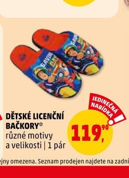 DĚTSKÉ LICENČNÍ BAČKORY