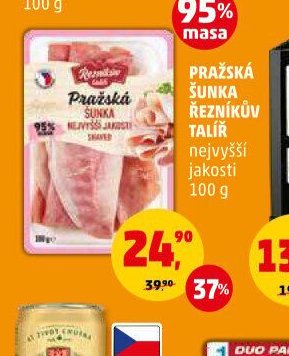 PRAŽSKÁ ŠUNKA ŘEZNÍKŮV TALÍŘ nejvyšší jakosti 100 g