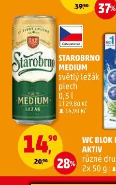 STAROBRNO MEDIUM světlý ležák plech 0,5 l