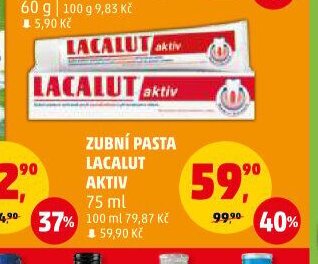 ZUBNÍ PASTA LACALUT AKTIV 75 ml