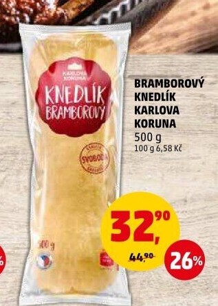 Knedlík bramborový Karlova Koruna