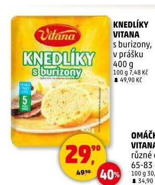 Knedlíky v prášku s burizony Vitana