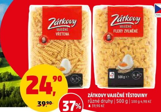 Těstoviny vaječné Zátkovy