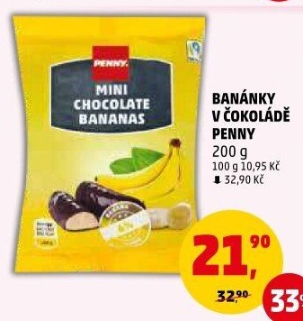 Tyčinka Banány v čokoládě Penny