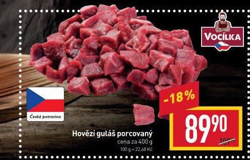 Hovězí maso na guláš Vocílka