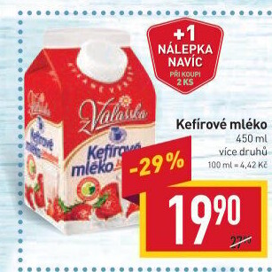 Kefírové mléko ochucené Mlékárna Valašské Meziříčí