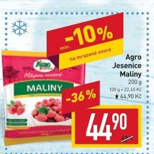 Maliny mražené Agro Jesenice