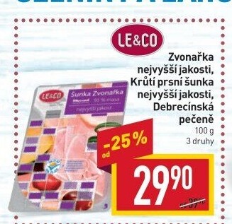 Šunka Zvonařka nejvyšší jakosti LE&