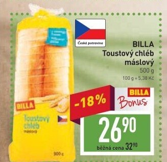 Toustový chléb Billa