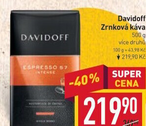 Zrnkové kávy Davidoff