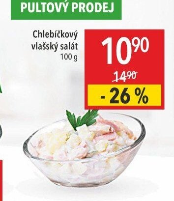 Chlebíčkový vlašský salát