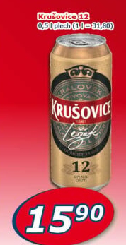 Pivo světlý ležák 12° Krušovice