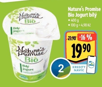 Bílý jogurt Bio Nature'