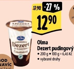 Dezert pudink se šlehačkou Olma