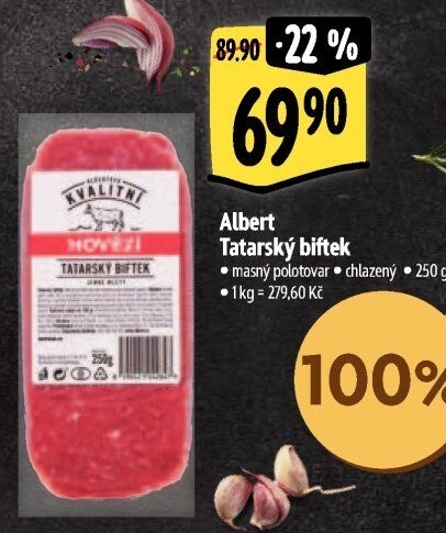 Hovězí maso na tatarský biftek Albert