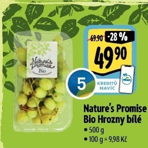 Hrozny bílé bio Nature'