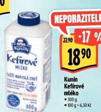 Kefírové mléko Mlékárna Kunín