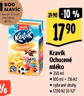 Nápoj mléko ochucené Kravík Tatra
