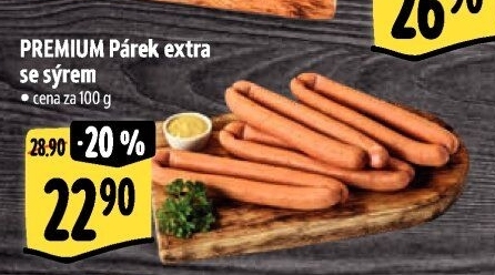 Párky extra se sýrem Premium Albertovo uzenářství