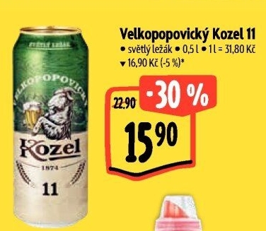 Pivo ležák 11° Velkopopovický Kozel