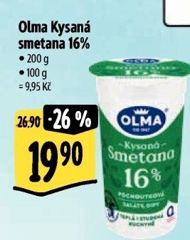 Smetana zakysaná Olma 16%