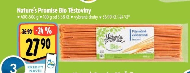 Těstoviny bio Nature'