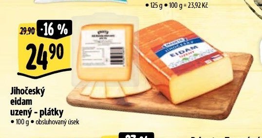 Jihočeský eidam uzený - plátky