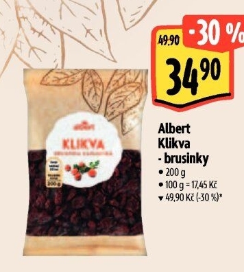 Brusinky klikvy sušené Albert