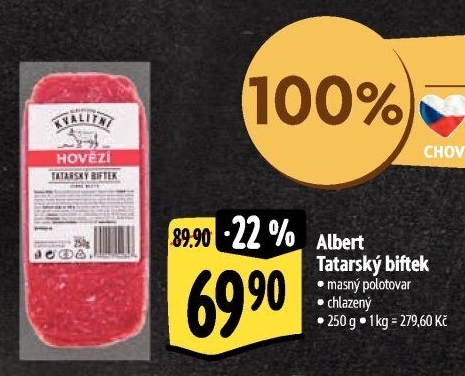 Hovězí maso na tatarský biftek Albert