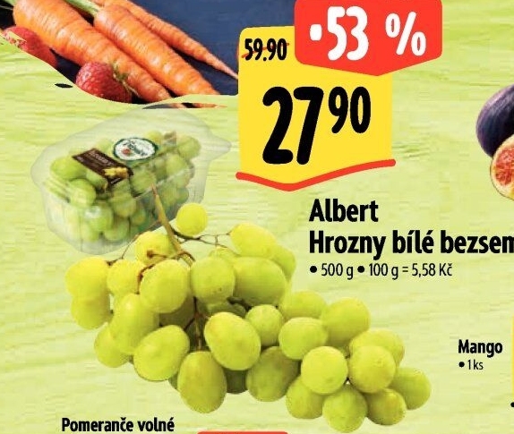 Hrozny bílé bezsemenné Albert