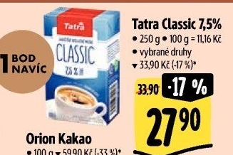 Mléko kondenzované do kávy Classic Tatra