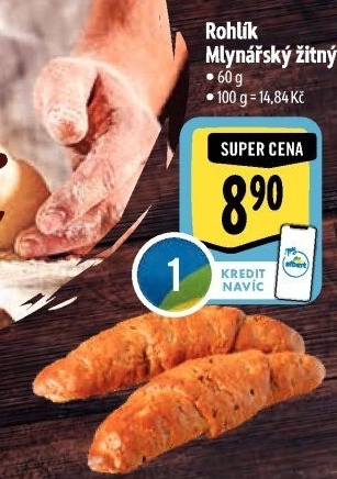 Rohlík Mlynářský žitný Albert