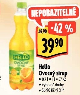Sirup ovocný Hello