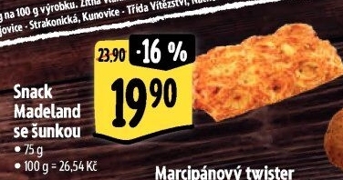 Snack Madeland se šunkou La Lorraine