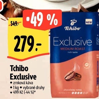 Zrnkové kávy Tchibo Exclusive