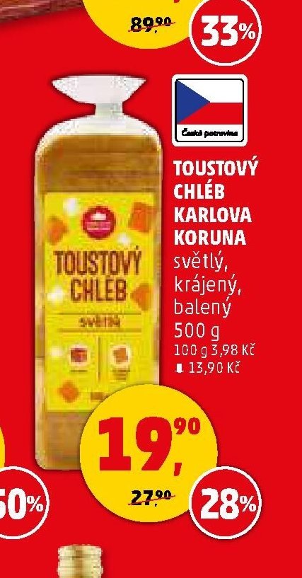 Toustový chléb Karlova Koruna