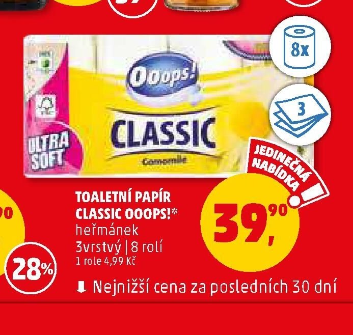 Toaletní papír Classic Ooops!