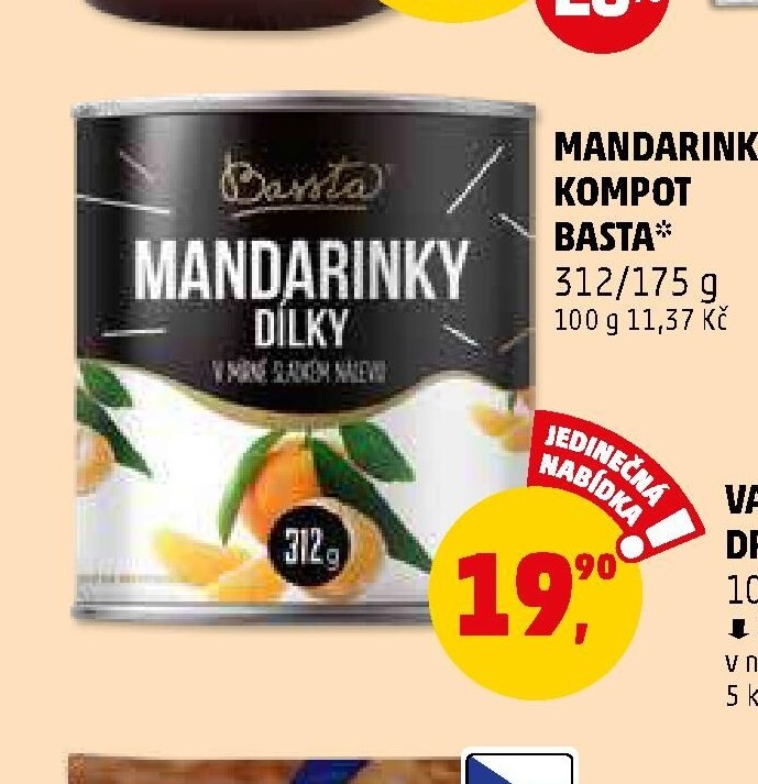 Mandarinky kompot Basta