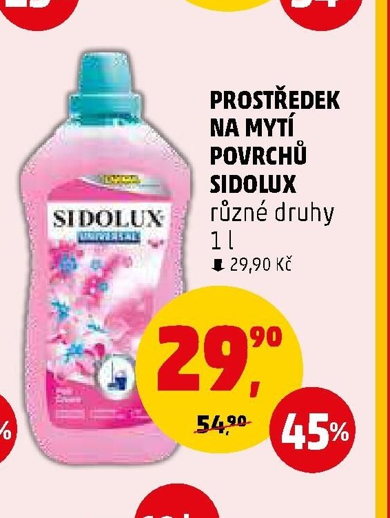 PROSTŘEDEK NA MYTÍ POVRCHŮ SIDOLUX