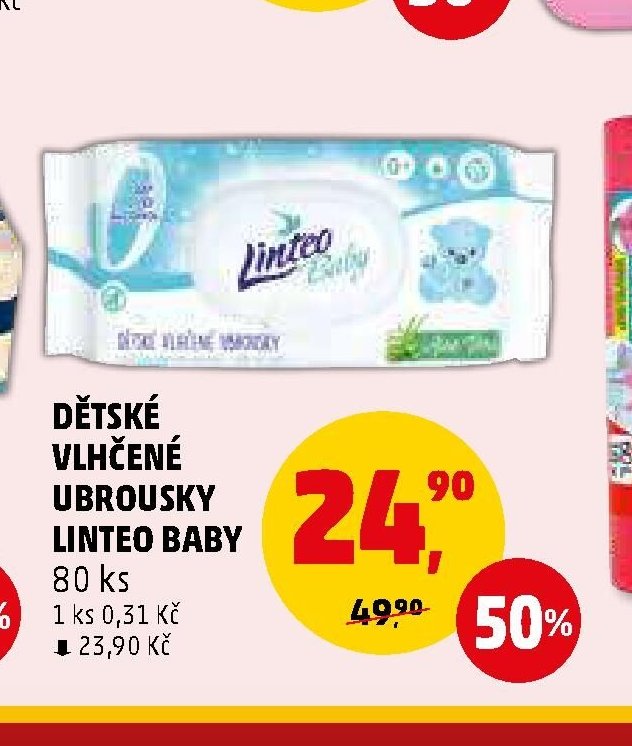 DĚTSKÉ VLHČENÉ UBROUSKY LINTEO BABY