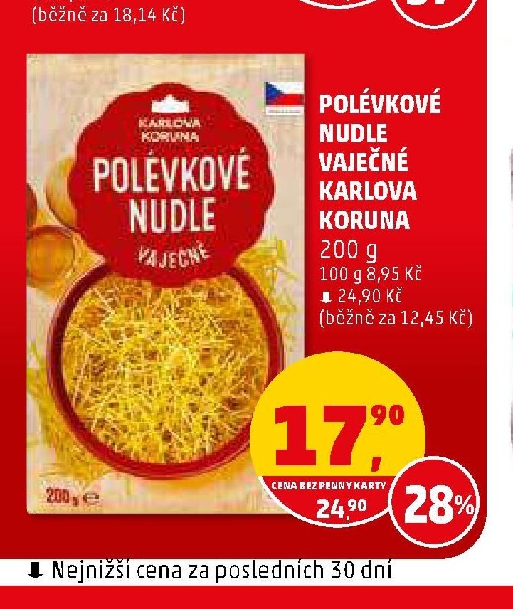 POLÉVKOVÉ NUDLE VAJEČNÉ KARLOVA KORUNA